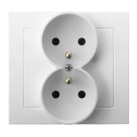 Gniazdo podwójne z/u GP-2WZ/00 seria KIER BIAŁY | GP-2WZ/00 Ospel
