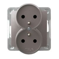 Gniazdo podwójne z/u moduł bez ramki GP-2YRZ/m/23 tytan, Impresja | GP-2YRZ/m/23 Ospel