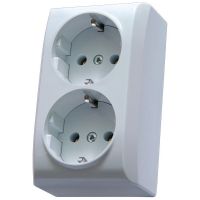 Gniazdo podwójne z/u Schuko 16A, zaciski gwintowe, białe, BIS | GN-2BS/00 Ospel
