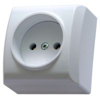 Gniazdo pojedyncze b/u 16A, zaciski gwintowe, białe, Bis | GN-1B/00 Ospel