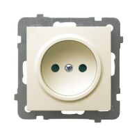 Gniazdo pojedyncze z przesłonami torów prądowych GP-1GP/m/27 ecru, As | GP-1GP/m/27 Ospel