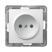 Gniazdo pojedyncze b/u, z przesłoną styków 16A, zaciski gwintowe, białe, Impresja | GP-1YP/m/00 Ospel