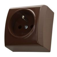 Gniazdo pojedyncze z uziemieniem GN-1BZ/24 seria BIS BRĄZOWY | GN-1BZ/24 Ospel