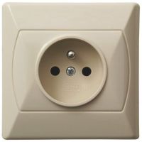 Gniazdo pojedyncze z/u 16A, zaciski gwintowe, beżowe, Akcent | GP-1AZ/01 Ospel