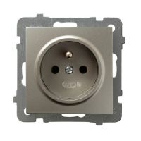 Gniazdo pojedyncze z/u 16A, zaciski gwintowe, satyna light, As | GP-1GZ/m/45 Ospel