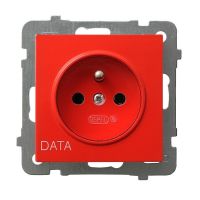 Gniazdo pojedyncze z/u DATA GP-1GZD/m/00 czerwone AS | GP-1GZD/m/00 Ospel