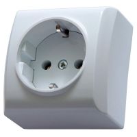 Gniazdo pojedyncze z/u Schuko 16A, zaciski gwintowe, białe, Bis | GN-1BS/00 Ospel