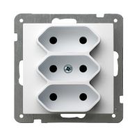 Gniazdo potrójne EURO GP-3G/m/00 białe, As | GP-3G/m/00 Ospel