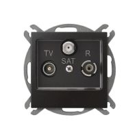 Gniazdo R-TV-SAT przelotowe GPA-YSP/m/50 antracyt, Impresja | GPA-YSP/m/50 Ospel