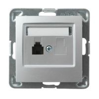 Gniazdo telefoniczne pojedyncze GPT-1Y/m/18 srebro, Impresja | GPT-1Y/m/18 Ospel