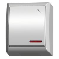 Łącznik schodowy z podświetleniem 16AX, IP44, zaciski gwintowe, biały, Fala | ŁNH-3HS/00 Ospel