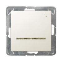 Łącznik schodowy z podświetleniem 16AX, zaciski bezgwintowe, ecru, Impresja | ŁP-3YS/m/27 Ospel