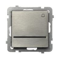 Łącznik zwierny "dzwonek" z podświetleniem niebieskim, stal inox Sonata | ŁP-6RMS/m/37 Ospel