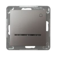 Łącznik zwierny "dzwonek" z podświetleniem niebieskim ŁP-6YS/m/23 tytan, Impresja | ŁP-6YS/m/23 Ospel