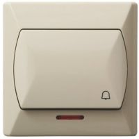 Łącznik zwierny dzwonek” z podświetleniem 10AX, zaciski gwintowe, beżowy, Akcent | ŁP-6AS/01 Ospel