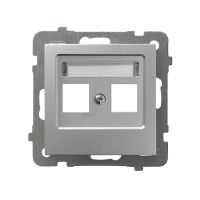 Obudowa gniazda podwójnego typu Keystone prosta, srebrna, As | GPK-2G/p/18 Ospel