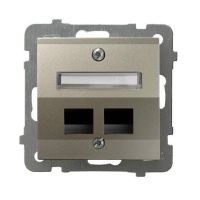 Obudowa gniazda podwójnego typu Keystone skośna satyna light, AS | GPK-2GS/P/45 Ospel