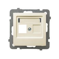 Obudowa gniazda pojedynczego typu Keystone prosta GPK-1G/p/27 seria AS ECRU | GPK-1G/p/27 Ospel