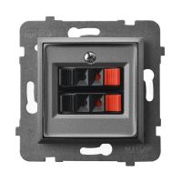 Gniazdo głośnikowe podwójne GG-2U/m/70 szary mat, Aria | GG-2U/m/70 Ospel