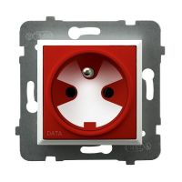 Gniazdo pojedyncze z/u DATA z kluczem uprawniającym GP-1UZK/m/00/22 białe, Aria | GP-1UZK/m/00/22 Ospel