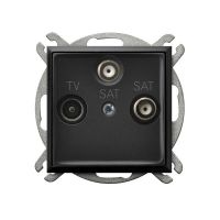 Gniazdo R-TV-SAT z dwoma wyjściami SAT GPA-U2S/m/33czarny metalik, Aria | GPA-U2S/m/33 Ospel