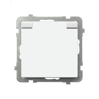 Gniazdo pojedyncze z/u 16A, IP44, klapka biała, biały, Sonata | GPH-1RZP/m/00/w Ospel