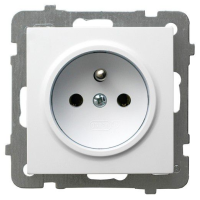 Gniazdo pojedyncze z/u, 16A, zaciski gwintowe, białe, As Invest | GP-1GZ/M/00-T Ospel
