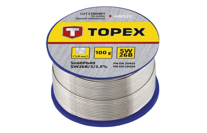 Cyna z topnikiem 1.0mm/100g.SW26 | 44E522 TOPEX