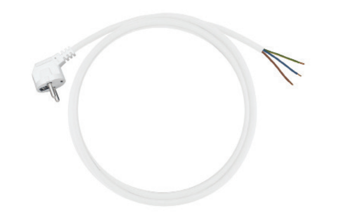 Przewód przyłączeniowy z uziemieniem w izolacji PCV, z zalewaną wtyczką kątową, przewód 2m 3x0,75mm2 | PZ0,75-02-1 Elgotech