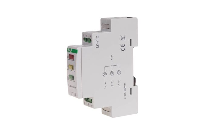 Lampka kontrolna zasilania trójfazowa LK-713K 3×230V+N żółta-czerwona-zielona