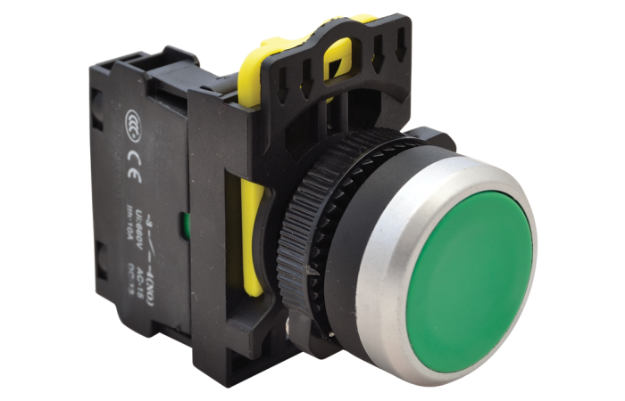Przycisk kryty, zielony 1×NO, 5A/230V AC-15, IP65(1szt) | NYG3-G Tracon