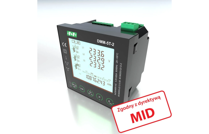 Multimetr panelowy z komunikacją Modbus RTU | DMM-5T-2 F&F