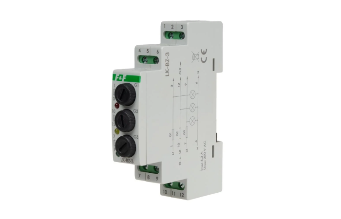 Lampka kontrolna zasilania tr&oacute;jfazowa z bezpiecznikami LK-BZ-3K | LK-BZ-3K F&F
