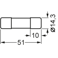 Bezpiecznik cylindryczny, 14x51 mm, 50 A, gR, Un AC: 690 V, Un DC: 250 V, SITOR | 3NC1450-0MK Siemens