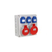 Rozdzielnica budowlana, gniazdowa 5x32A 5x16A 3x2x2P(3x16A) INA=32A IP54 SB-005005-S0030-54 | SB-005005-S0030-54 Spamel