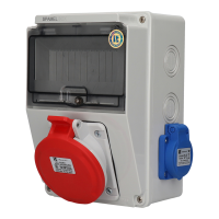 Rozdzielnica budowlana bez zabezpieczeń bezpiecz 5x32A 2x2P+PE(2x3x16A) INA=32A IP54 SB-074605-S0060 | SB-074605-S0060-54 Spamel