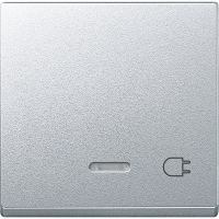 Klawisz z lampką sygnalizacyjną i oznaczeniem „gniazdo”, aluminium, Merten, System M | MTN431760 Schneider Electric