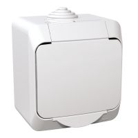 Gniazdo hermetyczne natynkowe pojedyncze z uziemieniem 16A IP44 białe, Cedar Plus | WDE000540 Schneider Electric