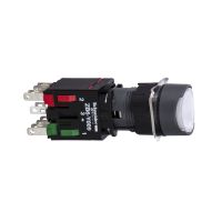 Lampka sygnalizacyjna Przycisk płaski biały samopowrotny LED 12-24V okrągły Harmony XB6 | XB6AW1B5B Schneider Electric