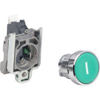 Przycisk kompletny, zielony, blok styków, Push-in, NO + CLR, oznakowany I Harmony XB4 | XB4BA33115 Schneider Electric