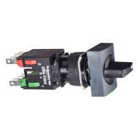 Przełącznik 2-pozycyjny czarny bez podśw. piórko krótkie stabilny NO+NC prostokątny Harmony XB6 | XB6DD225B Schneider Electric
