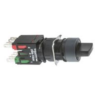 Przełącznik 2-pozycyjny czarny bez podśw. piórko krótkie 60st. stabilny NO+NC okrągły Harmony XB6 | XB6AD225B Schneider Electric