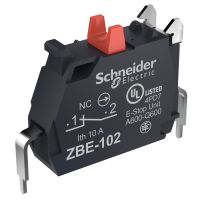 Pojedynczy blok styków 1 NC zaciski śrubowe zabezpieczone XB5 Harmony XB4 | ZBE102N Schneider Electric