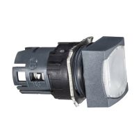 Przycisk płaski biały push-push LED plastikowy kwadratowy Harmony XB6 | ZB6CF1 Schneider Electric