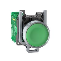 Napęd przycisku z sprężyną zwrotną Fi-22mm zielony okrągły metalowy Harmony XB4 | ZB4RTA3 Schneider Electric