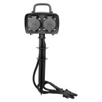 Gniazdo ogrodowe 2x2P+Z, 3680W, IP44, przewód 1,5m H07RN-F 3x1,5mm², czarne | OR-AE-13138 Orno