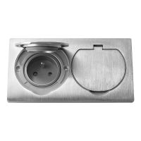 Gniazdo podwójne, hermetyczne, elektryczne , 2x 2P+Z IP55 stal nierdzewna | OR-AE-1398 Orno