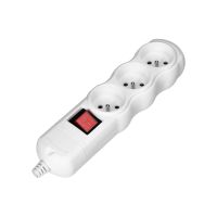Rozgałęźnik wielogniazdowy 3x2P+Z z wyłącznikiem, biały | OR-AE-13263/W Orno