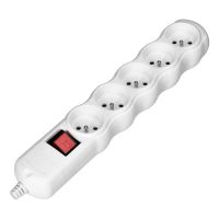 Rozgałęźnik wielogniazdowy 5x2P+Z z wyłącznikiem, biały | OR-AE-13267/W Orno