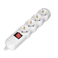 Rozgałęźnik wielogniazdowy 4x2P+Z z wyłącznikiem, Schuko, biały | OR-AE-13265(GS)/W Orno